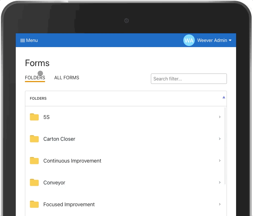 How do I make folders and subfolders for my forms?